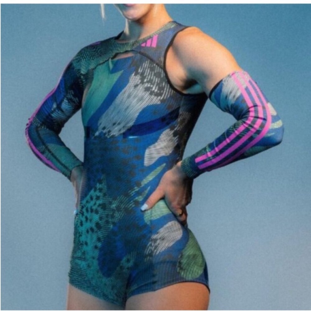 Adidas XSmall Leotard 2023 Pro Elite Team Speedsuit Sleeves track & field NWT